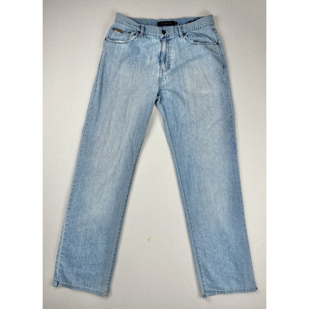 Calvin Klein Jeans Men's 34 Light Wash Straight Leg‎ Denim Pants Frayed Hem